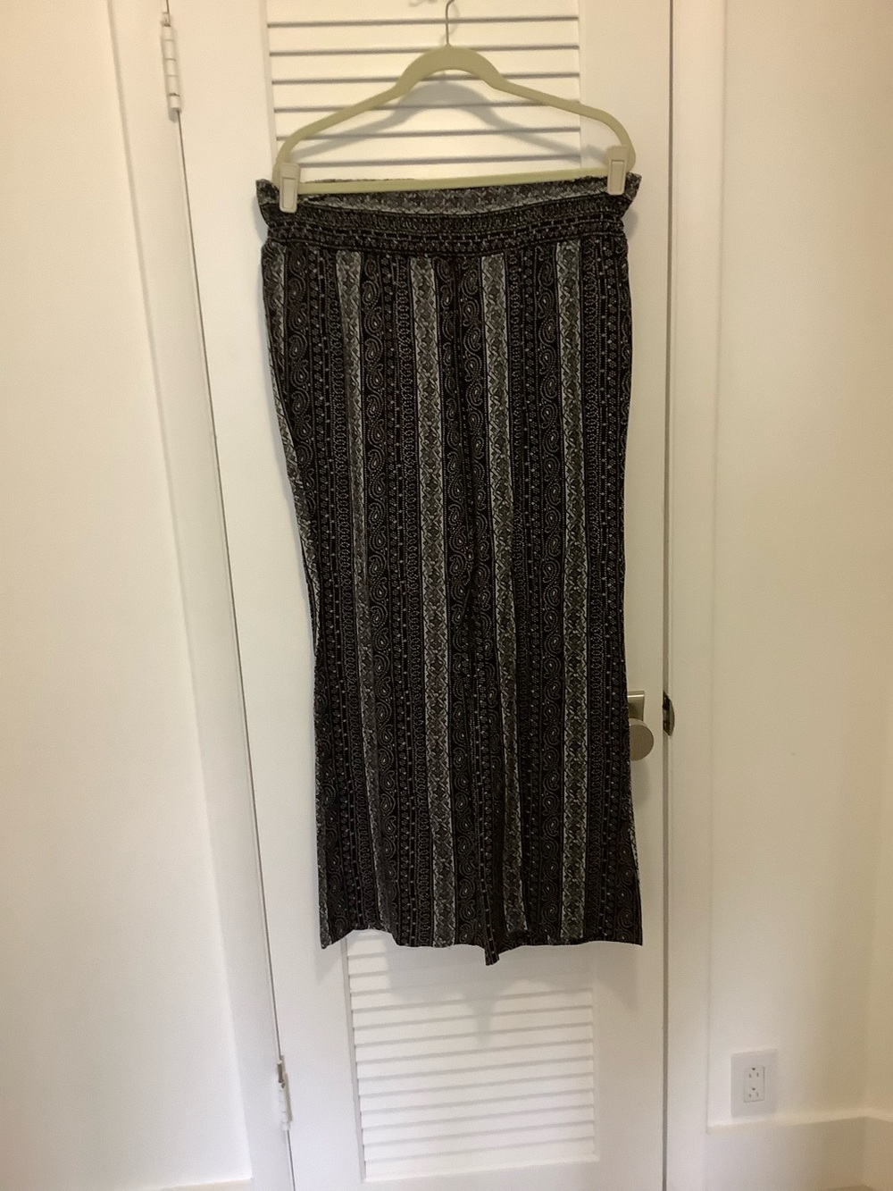 CABI Black and White Aztec lounge pants